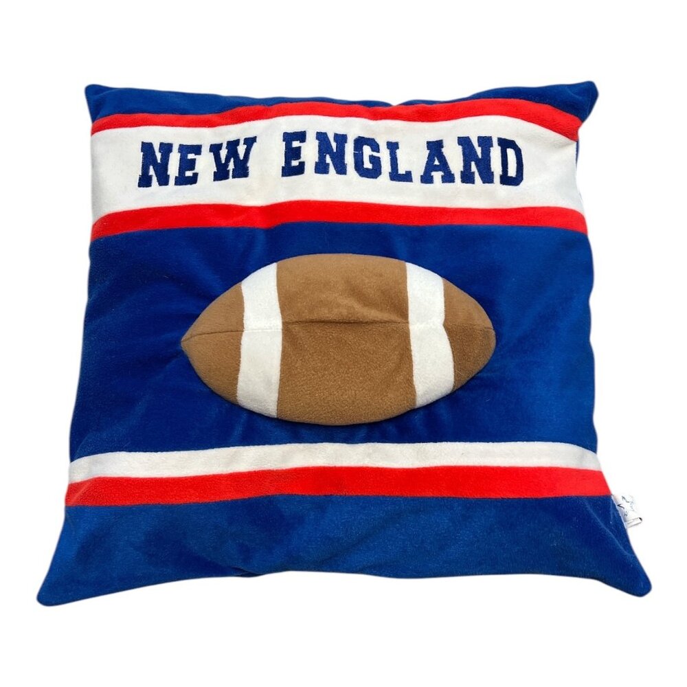Vintage 1990s New England Football Carnival Prize Plush Throw Pillow Great Ameri